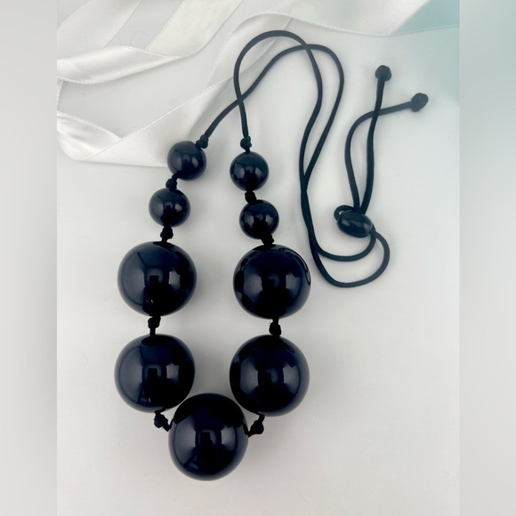 Tiffany & Co. Elsa Peretti Sphere Necklace Blue Lacquered Japanese Hardwood - Picture 1 of 10